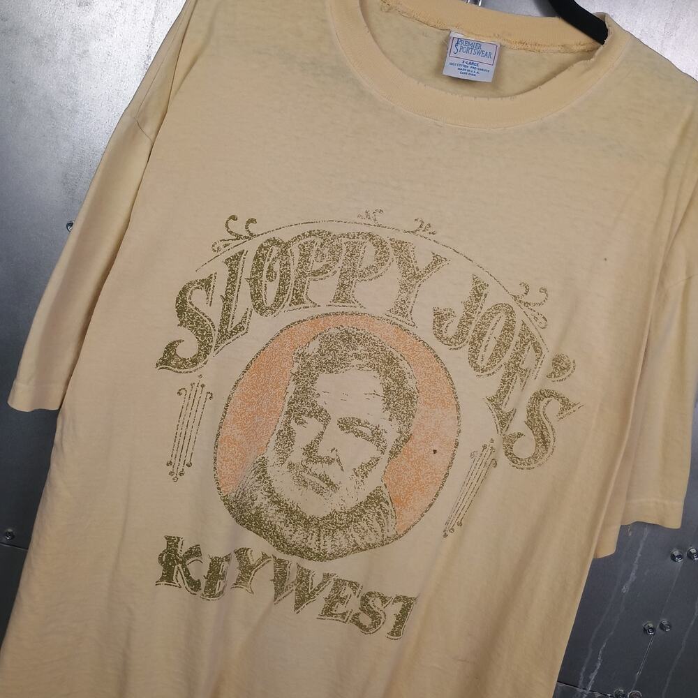 Sloppy Joes Key West Florida Vintage 90s Distressed Faded Shirt XL Hemingway